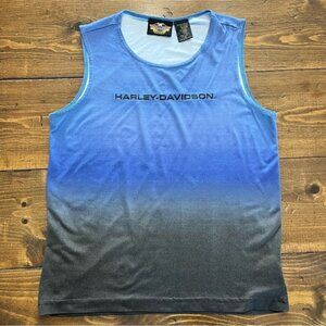 Harley Davidson Blue Black Ombré Tank Top Shirt Womens Size Medium